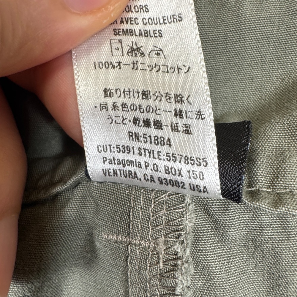 Patagonia Pants Womens 4 Olive Green Cropped Flare Outdoor Hiking Trail Camp Eco - Picture 5 of 11